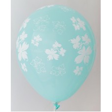 Azure Flowers Printed Balloons